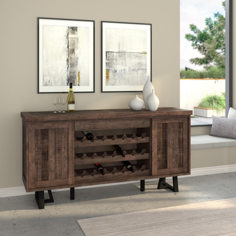 Foundstone™ Stephen 72" Wide Pine Wood Credenza & Reviews Wayfair